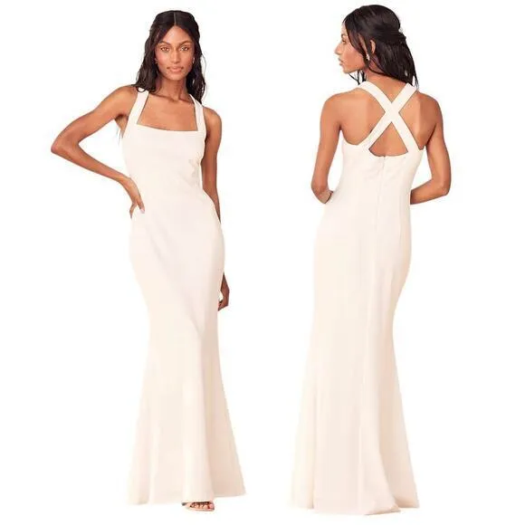 Lulus Pure Romance White Mermaid Maxi Dress size Medium NWT - Image 2