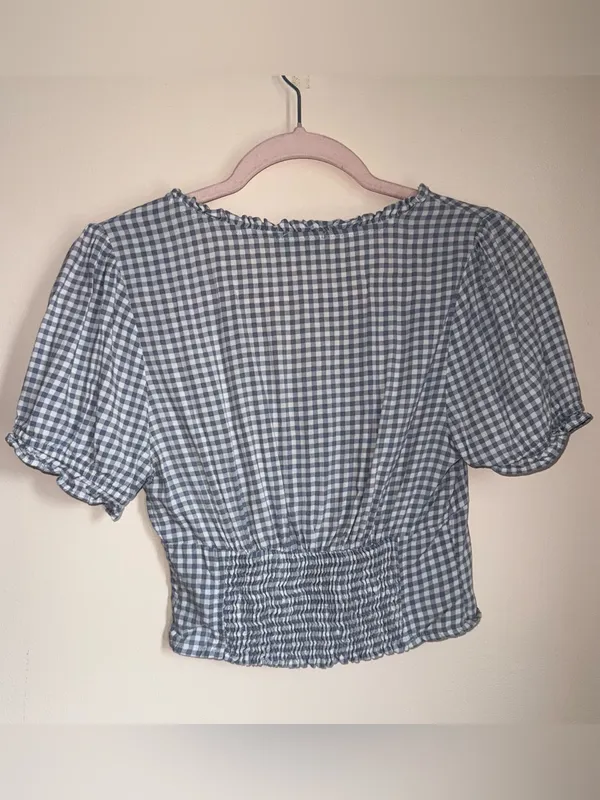Paper Crane Gingham Crop Top Size Small Preppy Coquette Boho Twee Dainty - Image 2
