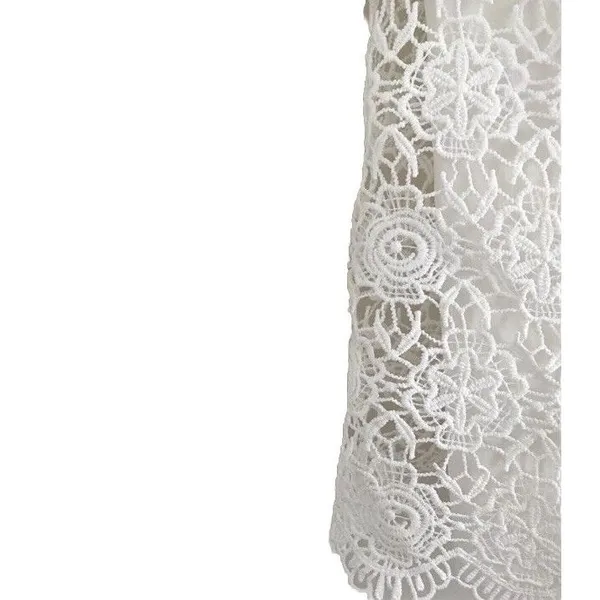 White Cotton Blouse with Floral‎ Lace Bell Sleeve Romantic Victorian Style Top - Image 3