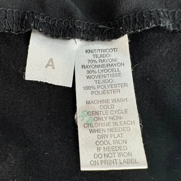 Loft Black Blouse Sz S Sheer Front Knit Back V-Neck Flapped Neckline - Image 5