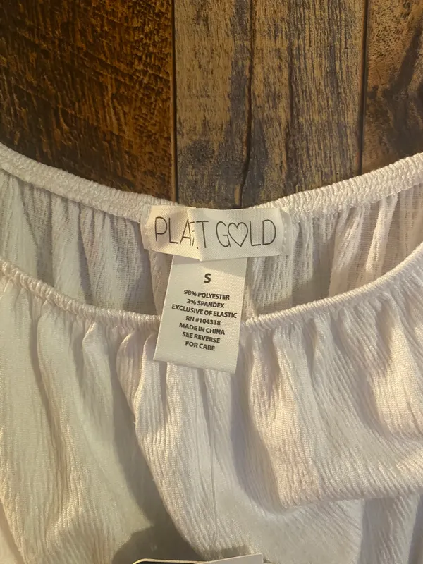 Planet Gold NWT women's ruffled cropped blouse size small bright white - Image 5