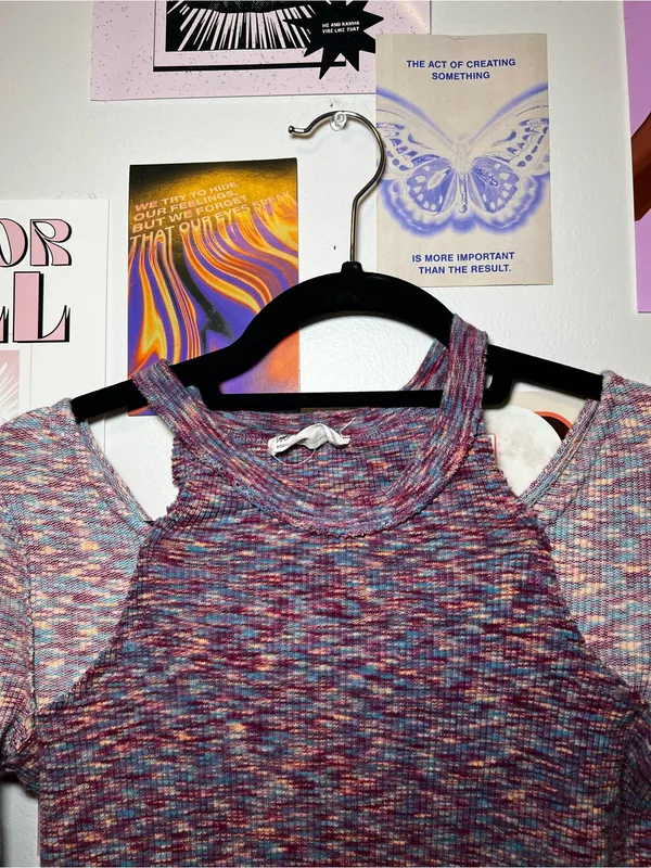 We The Free Multi-Color Sleeve Cold-Shoulder Top - Image 5
