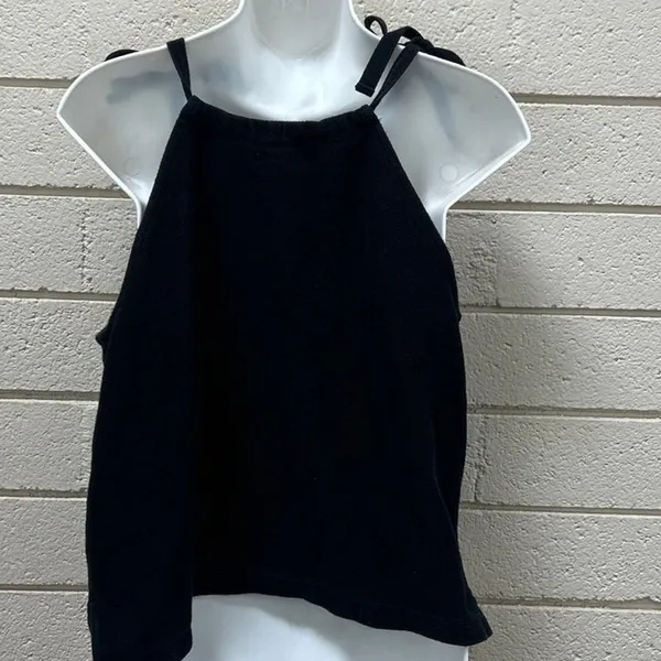 Madewell Tempo Tie Shoulder Black Tank size M - Image 3