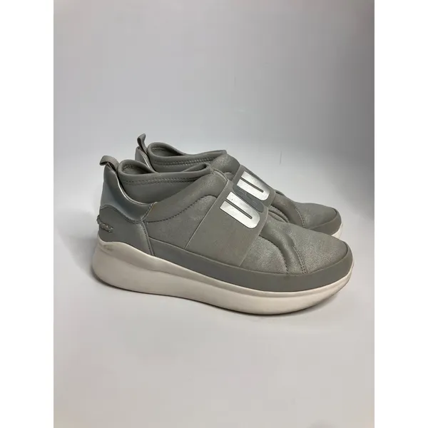 UGG Neutra Metallic Slip-On Sneakers Womens 9.5 Silver Good Branded Gore Strap - Image 3