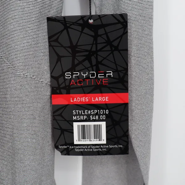Spyder Active Womens Grey Micro Stripe Long Sleeve Performance Top Large - Image 5