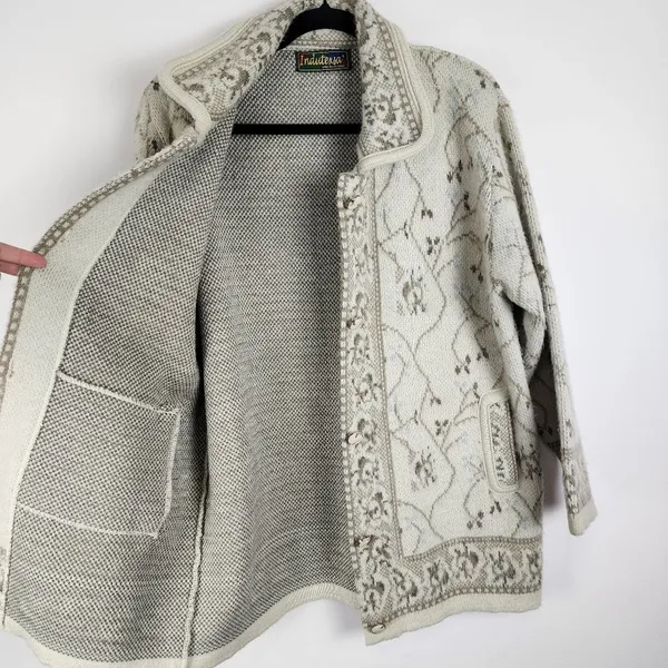 Vintage Cardigan Indutexsa Floral Knit Coastal Grandma Sweater - Image 6