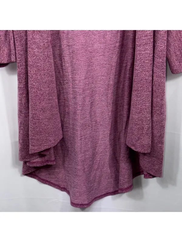 LuLaRoe Monroe M Burgundy Open Front Cardigan - Image 3