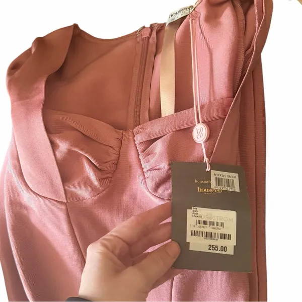 New House of CB London BODY Rose Bandage Midi Dress Long sleeve Pink bandage Y2K - Image 6