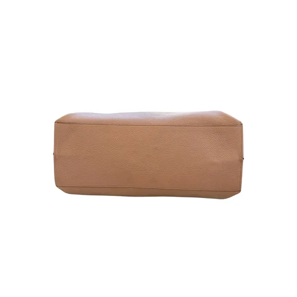 Gucci Large Bamboo Daily 370830 Camel Leather Top Handle 2Way Bag Striped Lining - Image 8