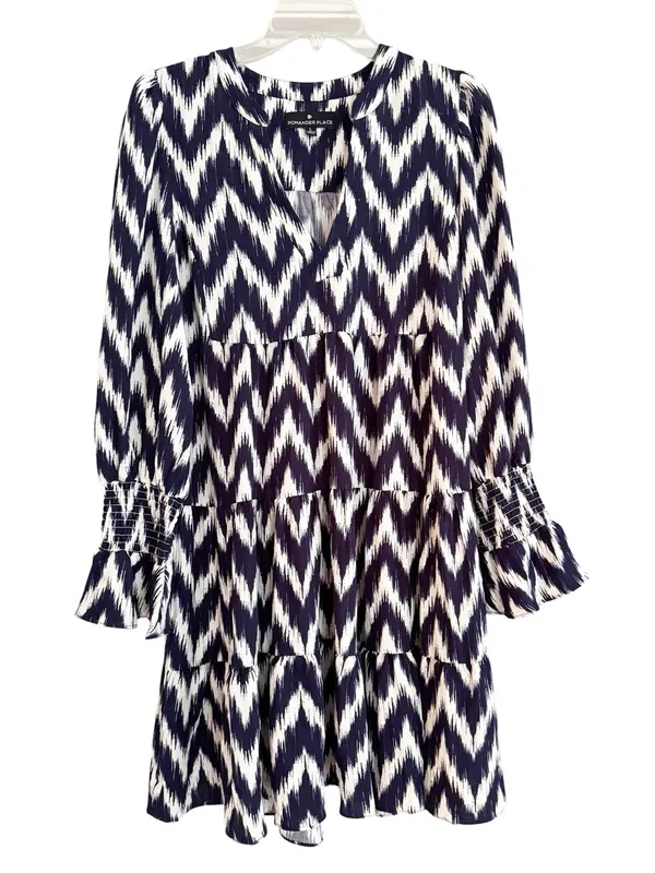 Tuckernuck Pomander Place Navy Ikat Kenzo Dress Size L - Image 9