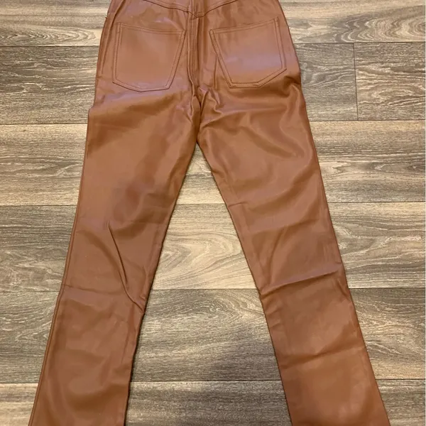 Steve Madden Caramel Faux leather Pants. Size: 27. NWT - Image 3