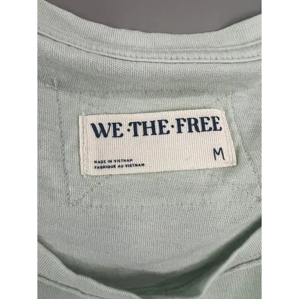 We The Free Tank Top Womens M Green Great Open Back Cotton Muscle Tee - Image 2