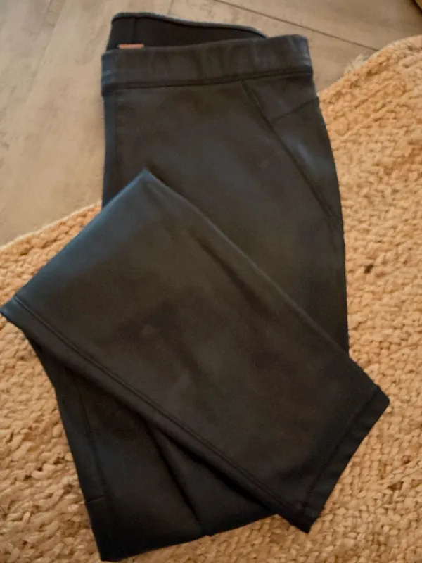 Free People Faux Leather Pants Black Micro Fleece Skinny 28 - Image 2