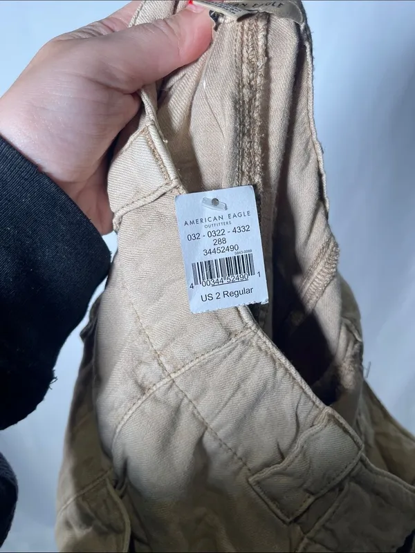 American Eagle Womens Khaki Tan High Rise Cargo Jogger Pant 2 New Tags - Image 5