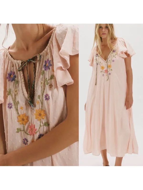 Free People Savannah Rose Midi Dress size small - Image 4