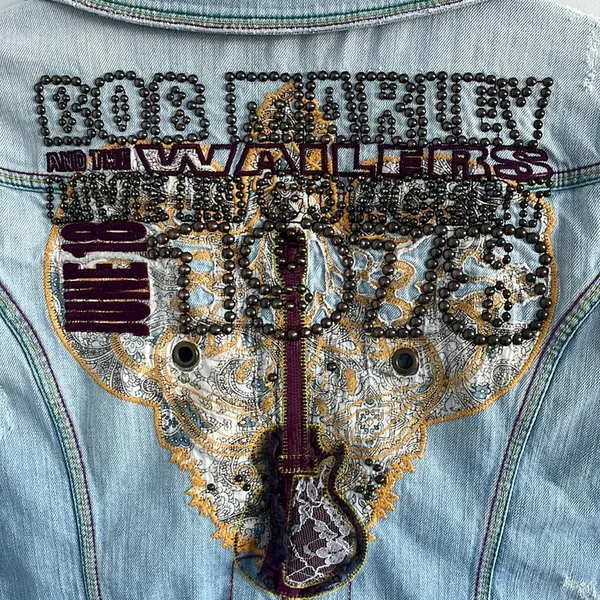 Bob Marley and the wailers embroidered Jean jacket june 18 1978 - Image 3
