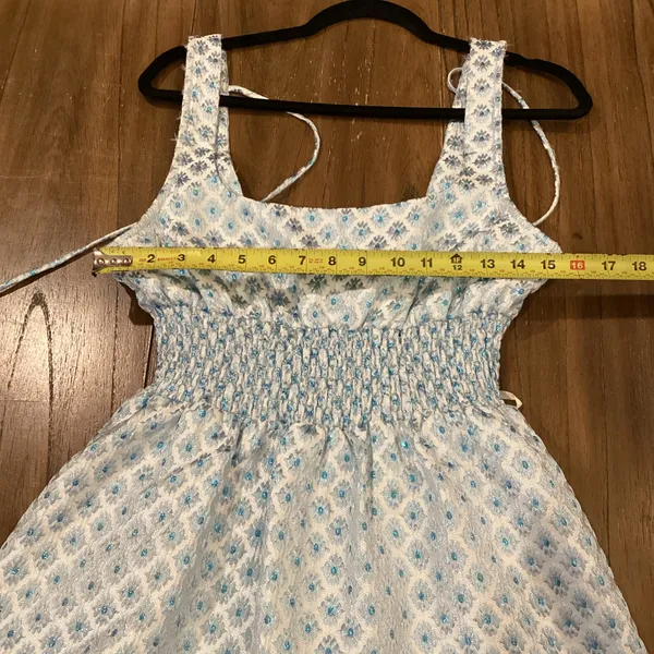Hill House Home The Snowflake Brocade Cher sleeveless flare mini Dress L - Image 6