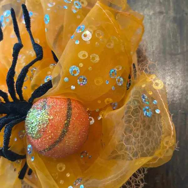 Vintage Department 56 Halloween Costume Black Spider Orange Hat Sequin‎ Dress Up - Image 4