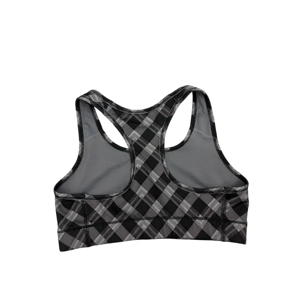 Nike Dri-FIT Racerback Sports Bra Black Grey Plaid Size Small - Image 2