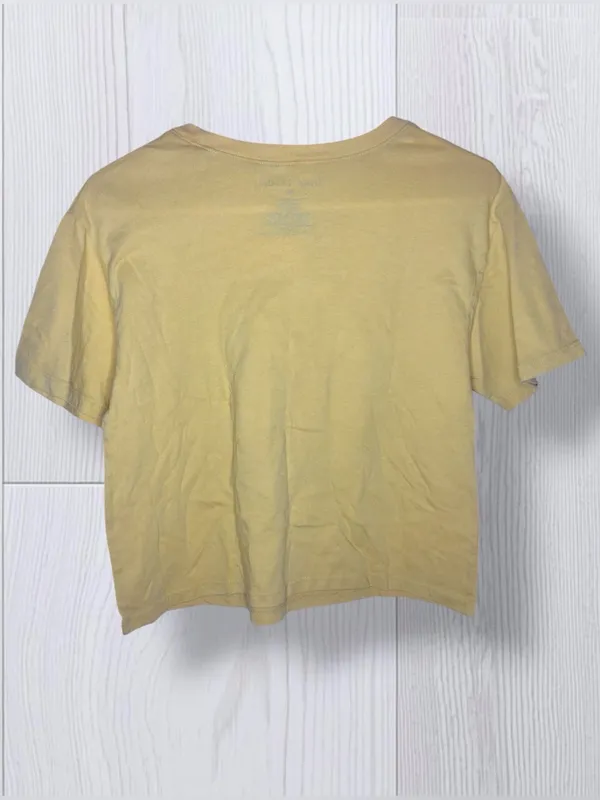 Love Tribe THE BEATLES Abbey Road Graphic Crop Top in Mustard Yellow | Size M - Image 4