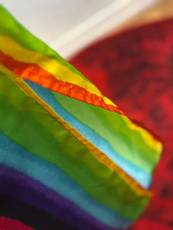 Rainbow Silky Robe/ Poncho/ Dress (Vintage!) Multiple - Image 9