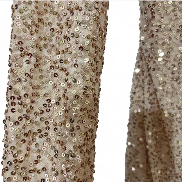 Aqua Gold Sequin Long Sleeve Dress Size S - Image 3