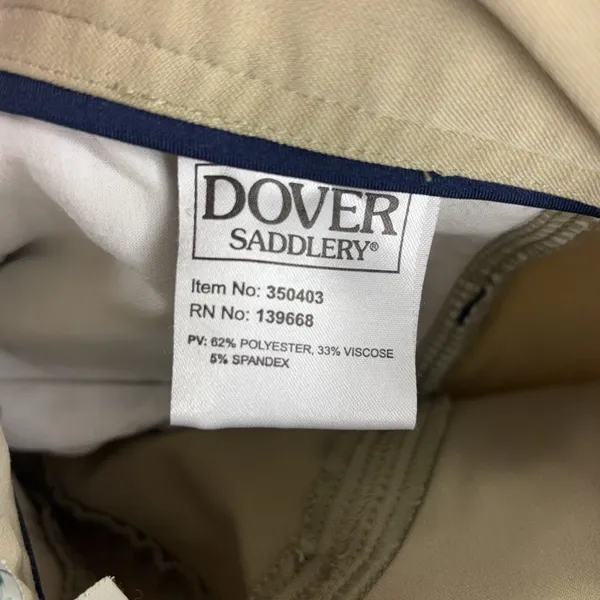 Dover Saddlery Riding Breeches 28 Beige Knee Patch Stretch Equestrian Pants - Image 10