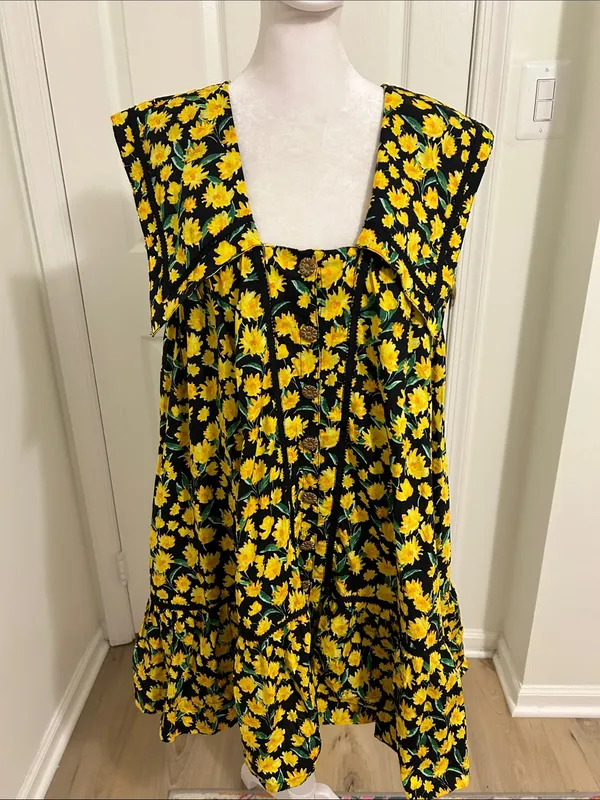 Anthropologie Maeve Flroal Collared Poplin Swing Mini Dress New Size Small - Image 5