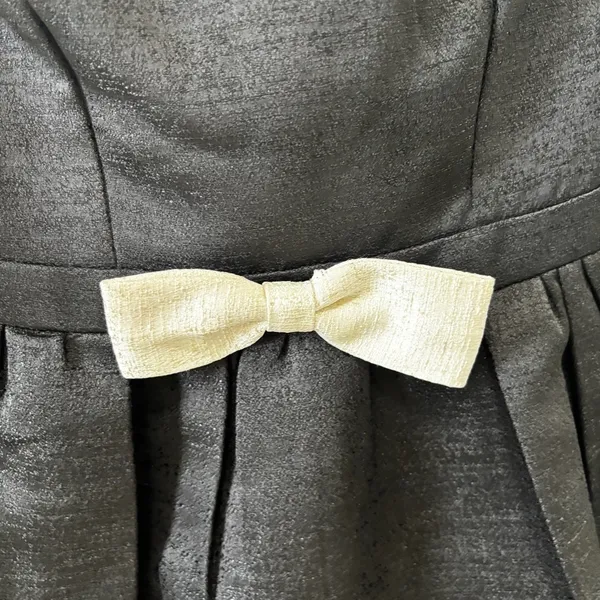 Petal & Pup VALENTINA MINI BOW DRESS - BLACK/IVORY Size XS - Image 3