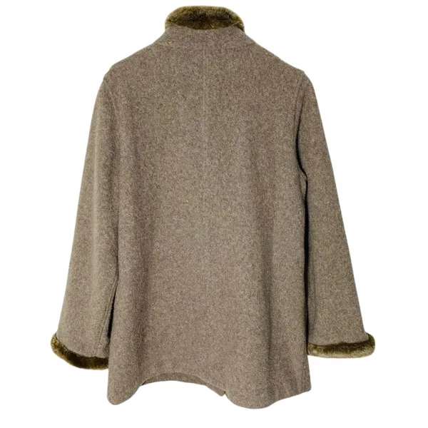 VINTAGE J. JILL Wool Jacket with Faux Fur Trim - Image 7