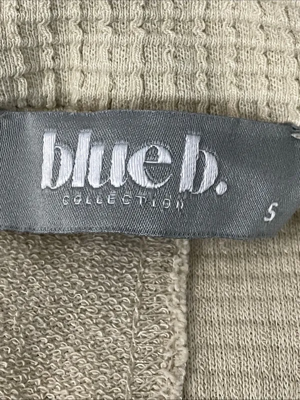 Blue B Textured Knit Frayed Button Jacket Tan - Image 4