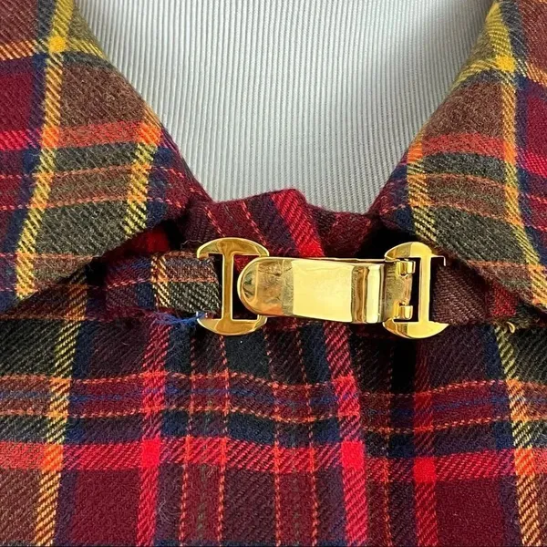 Burberry Red Tartan Plaid Crop Zip Wool Jacket 6 - Image 6