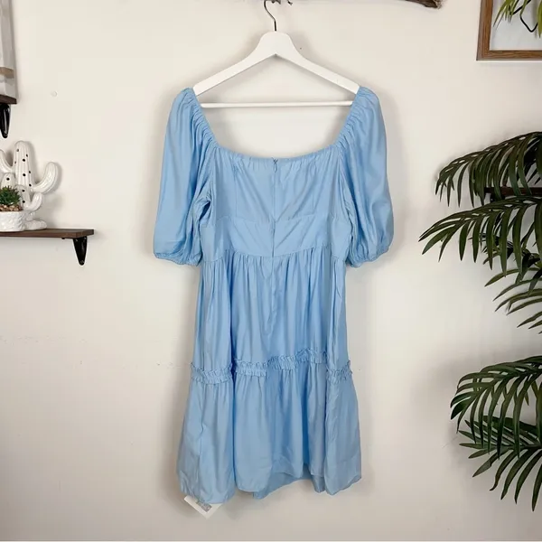 J.ING Blue Summer Casual Baby Doll Mini Dress Size Large - Image 3