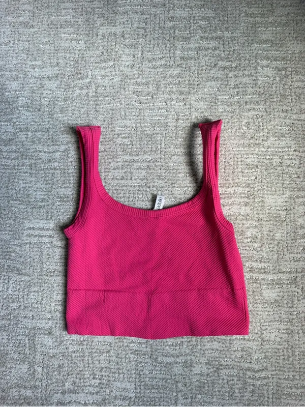 Nikibiki Hot Pink Ribbed Tank Top - Image 3