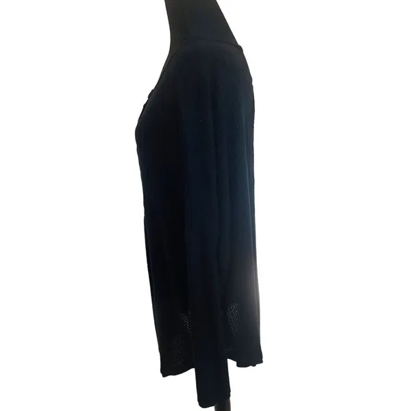 Black Leo Henley Waffle Knit - Image 9