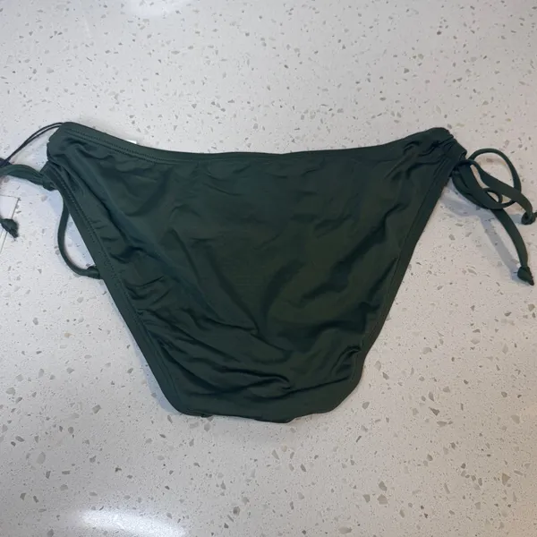 Shade & Shore Womens Low Rise Side‎ Tie Bikini Bottom Dark Green Small S 4-6 NWT - Image 2