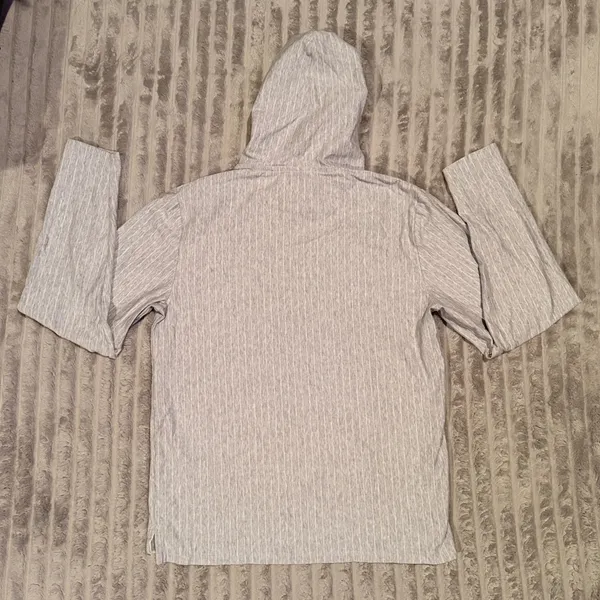 Vince Womens Grey White Striped Long Sleeve Pullover Hoodie Italian Fabric‎ S - Image 7
