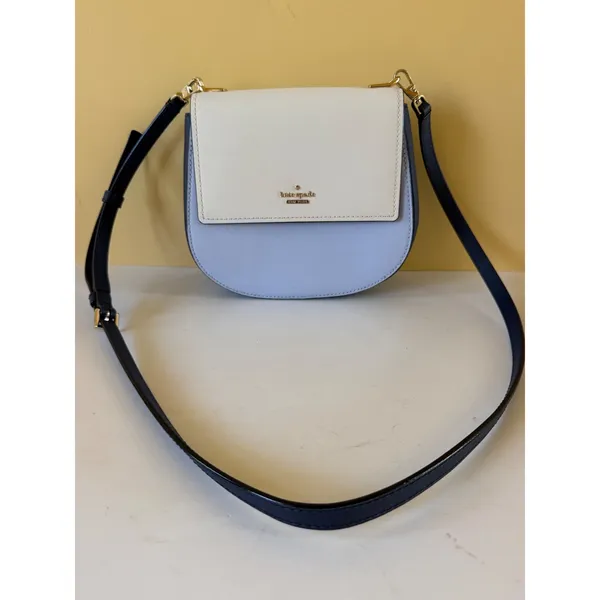 Kate Spade Brydie Tile Blue White Crossbody Bag Leather Preppy - Image 2