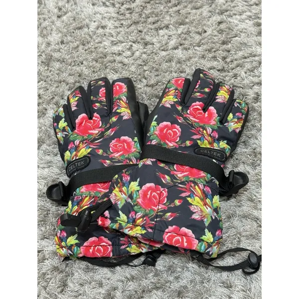 Celtek Women’s Floral Snowboard Ski Gloves Winter Insulated Size XS - Image 2