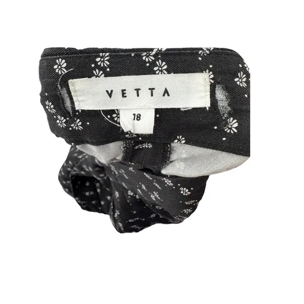VETTA The Two Piece Apron Jumpsuit Size 18 Black Floral‎ Convertible Organic USA - Image 8