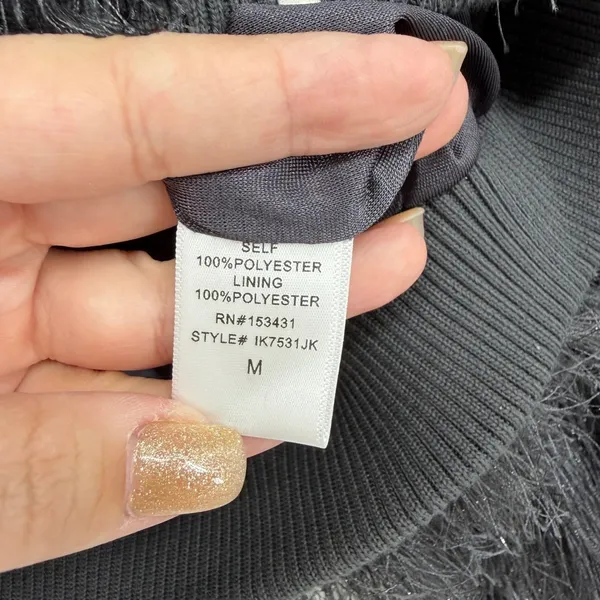 Windsor Cropped Faux Fur‎ Jacket Gray Zip Front Size S/M Unique Artsy - Image 5