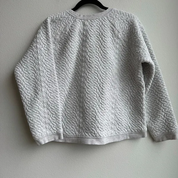 Whistles Light Gray Quilted Crewneck Jumper Size 8 US Medium - Image 4