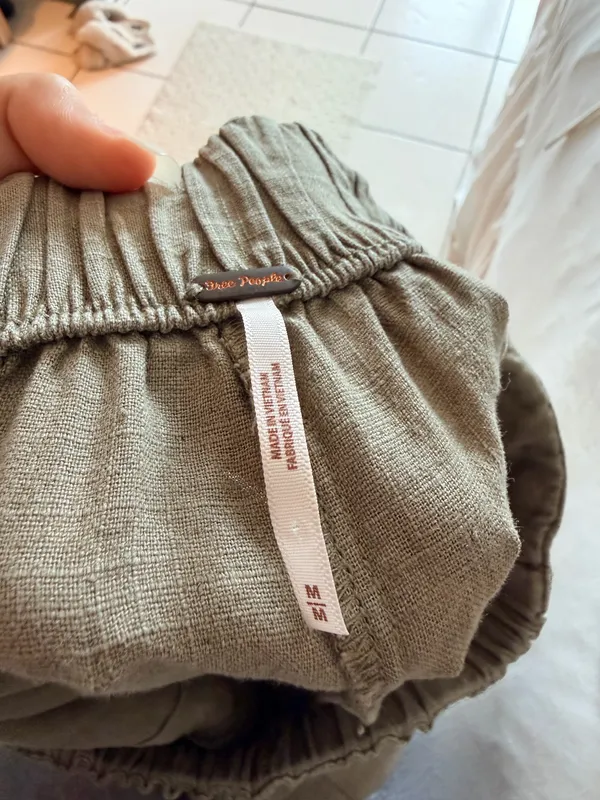 Free People Linen Pants Wide-Leg Medium - Image 3