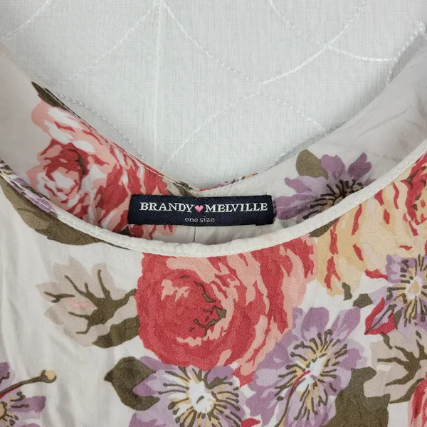 Brandy Melville Women Slip Dress One Size Floral Sleeveless Mini Summer Sundress - Image 9