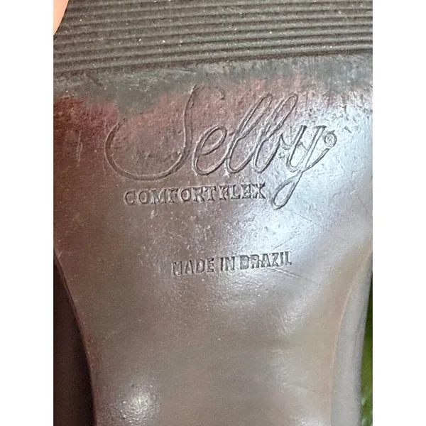 Selby ComfortFlex Brown Leather Riding Boots Low Heel Women’s 7M Brazil - Image 8