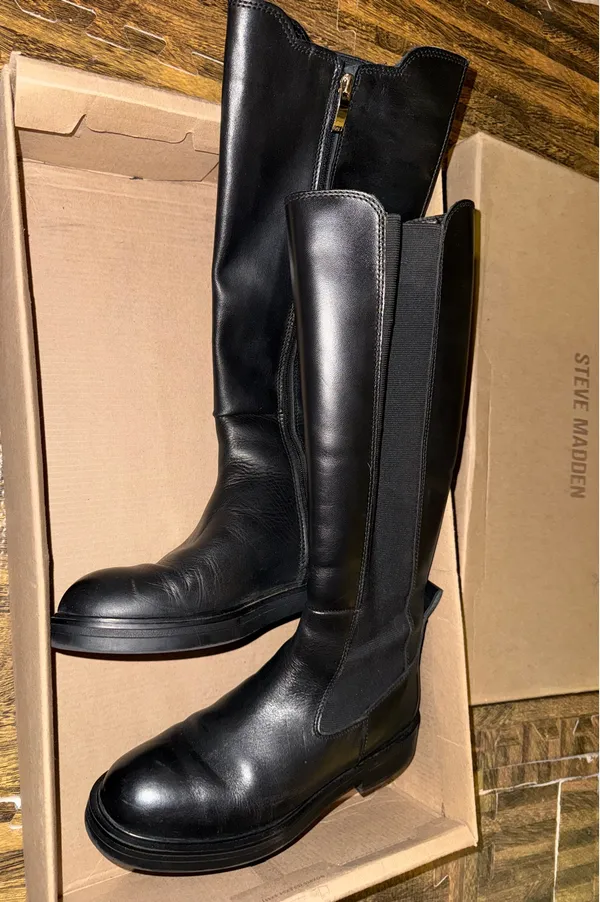 Steven By Steve Madden Karsten black leather riding boots 8.5 - Image 3