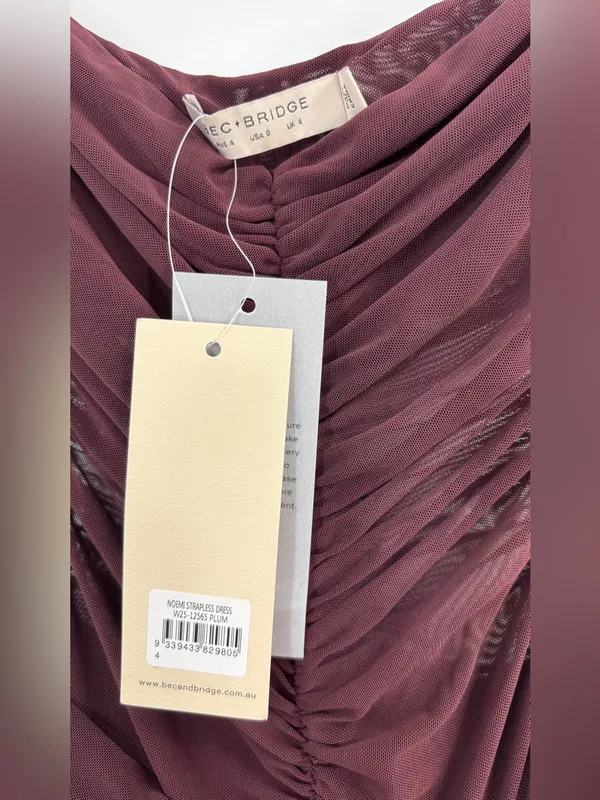 Bec & Bridge Ida Strapless Dress in Plum UK4/US0 - Image 7