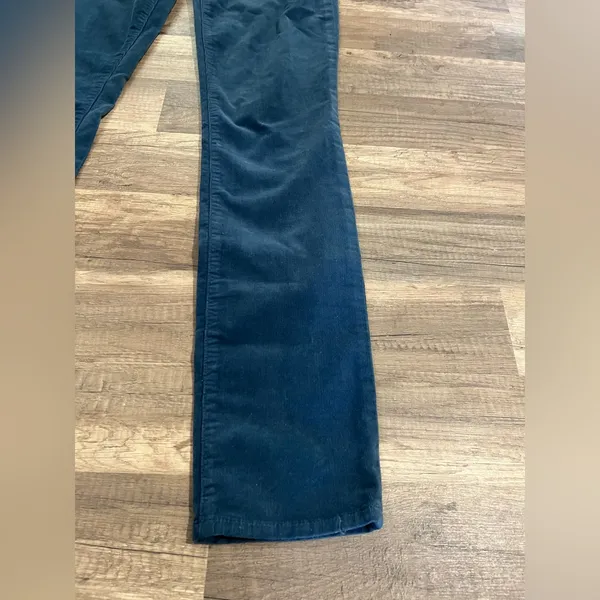 Tory Burch Woman’s Super Skinny Teal Corduroy Cotton Blend Low Rise Jeans 27 - Image 4