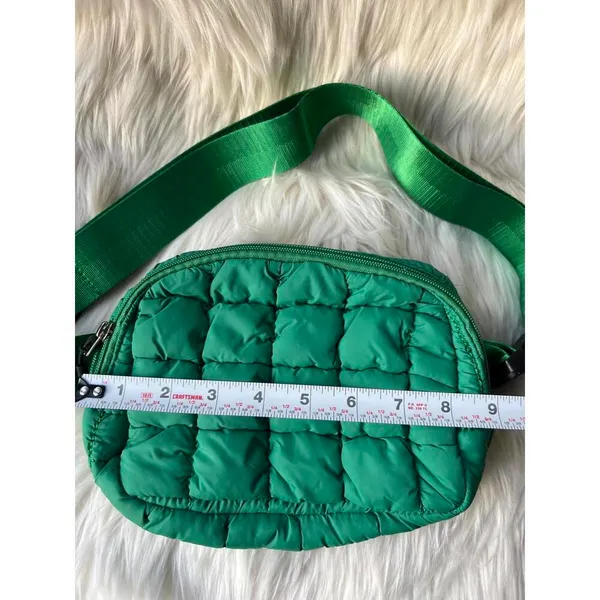 Stylish Green Quilted Belt Bag/Waist Bag - Image 3