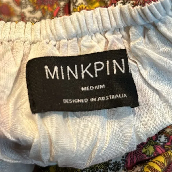 MINKPINK Yasamin Tiered Midi Dress in Pink Yellow Floral M - Image 5